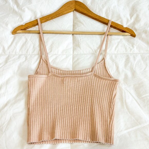 NWOT PacSun L.A. Hearts Cream Ribbed Spaghetti Strap Tank Top Size Medium - Picture 4 of 4